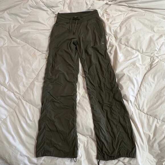 COPY - Lululemon Dance Studio pants lined Army Green 2 Full Length Cinched hem - Picture 1 of 15